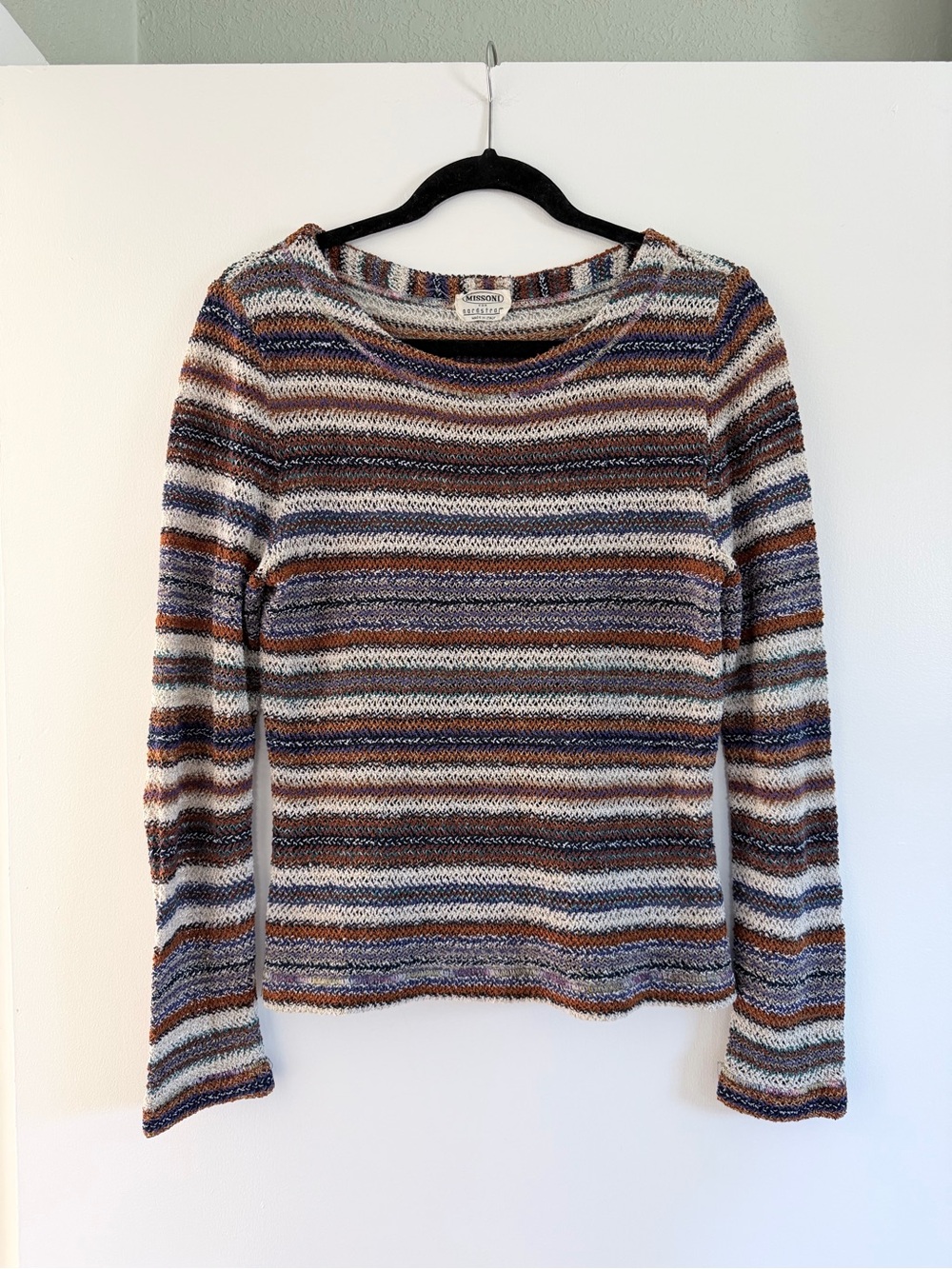 Vintage Missoni for Nordstrom Striped Open Knit Sweater Made in Italy Boho  Desc